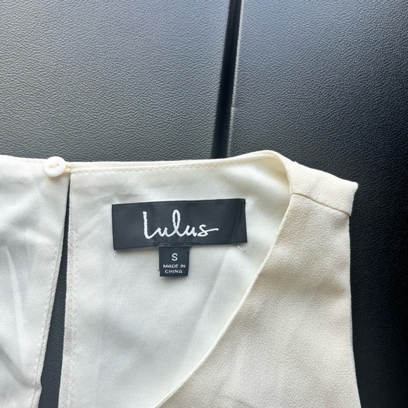 Women’s Lulus Ivory Sleeveless Shift Dress Size Small NWT - Picture 5 of 6